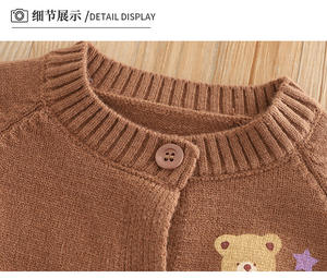 Automne et hiver nouveau <span class=keywords><strong>pull</strong></span> tricoté ensemble veste jambe droite <span class=keywords><strong>pantalon</strong></span> filles <span class=keywords><strong>pull</strong></span> Version coréenne vêtements ours dentelle - Product Image 4