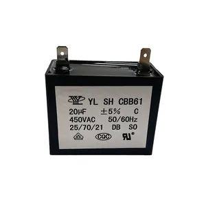 Power Factor Correction Capacitor CBB61 450V 20UF Two-chip Capacitor Induction Cooker Capacitor