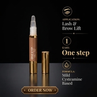 Kit Profesional Premium 2 en 1 para Pestañas y Cejas, Loción de Cisteamina Vegana sin Olor de 5ml, para un Levantamiento en un Solo Paso, Belleza de Pestañas, Kit DIY