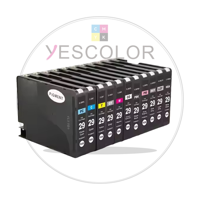 Yescolor Premium Compatible PGI-29 PGI 29 PGI-39 PGI 39 38ml Large Wide Format Inkjet Ink Cartridge for Canon PIXMA Pro-1
