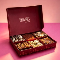 Boîte en papier pliable à 6 coins avec séparateurs pour emballages de pâtisserie, biscuits, gâteaux, crêpes, tiramisu, donuts, desserts