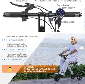 Scooter Eléctrico Plegable de 3 Ruedas TopMate <span class=keywords><strong>ES33</strong></span>, Aleación de Aluminio Ligera, 250W, 15 mph, Batería de 36V 7.8AH, Impermeable, con Reversa - Product Image 2