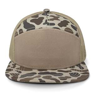 OEM 7 bảng ri 168 Phong Cách Camo Trucker mũ có thể điều chỉnh hóa đơn phẳng Snapback cap tùy chỉnh thêu logo lưới trở lại Mũ bóng chày - Product Image 1