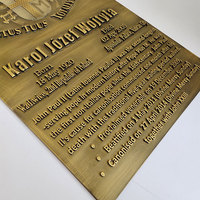 Plaque commémorative en bronze, bas-relief, plaque décorative en laiton massif