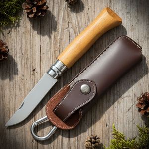 Étui de ceinture promotionnel en cuir véritable durable pour couteau, avec design moderne et impression en relief - Product Image 1