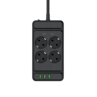 Prises de l'UE en gros de prix usine, prises 4AC avec charge USB-A et USB-C, multiprise de rallonge