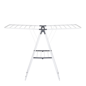 Stendino per abiti da esterno pieghevole a 2 livelli con ali regolabili in altezza asciugatrice portatile per abbigliamento e asciugamani - Product Image 1