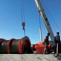 رافعة تعدين بقدرة 9 طن، ونش أسطواني 2JK، رفع عميق لعمود بطول 953 متر، للتعدين على الذهب، تحكم PLC