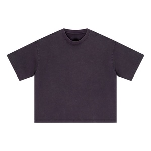 เสื้อยืดสีเทาโอเวอร์ไซส์ผู้ชาย ขายส่ง รับทำโลโก้ เสื้อยืดคอตตอนทรงหลวม สตรีทแวร์ เสื้อผ้า - Product Image 4