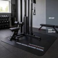 Tapis de sol antidérapant durable pour équipement de gym, sur mesure, absorbant les chocs, pour équipement de sport commercial et domestique