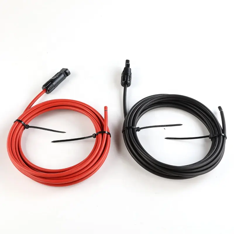 3.32 Square 5.85mm OD Copper 52*0.285mm Red And Black PV KIT Cable 5 Meters
