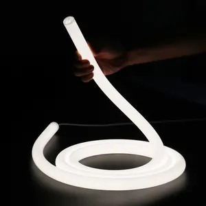360 graus luminosos redondo 360 silicone tubo led, corda luz flexível tira de luz led difusor neon luz