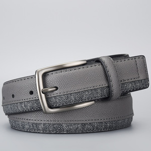 Nouvelle <span class=keywords><strong>ceinture</strong></span> pour <span class=keywords><strong>homme</strong></span> en patchwork avec boucle en alliage, <span class=keywords><strong>ceinture</strong></span> en <span class=keywords><strong>cuir</strong></span> décontractée tendance et polyvalente, motif à carreaux - Product Image 3