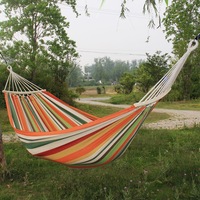 Nouvelle hamac en toile extra-large et extra-épaisse avec barres de sécurité latérales, barres transversales en bois, garniture à franges - Capacité de charge de 300 kg pour l'extérieur