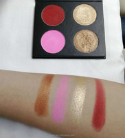 Palette de fard à paupières liquide à paillettes 4 couleurs personnalisées expédition rapide de votre propre marque finition chatoyante maquillage mat pour les yeux