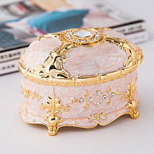 Caja de Almacenamiento de Joyas de Metal Clásica, Creativa, para Regalo de Cumpleaños o Boda, Anillo Ovalado Europeo, para Guardar Diamantes, para Mujer o Niña - Product Image 6