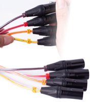 Cable XLR Multipolar PKnight de 4 Canales, 200cm, Macho/Hembra, Bajo Ruido, Garantía de 1 Año, Fácil de Usar para DIY