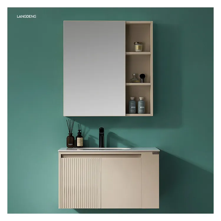 Hotel modern design bathroom sink vanity luxury vanity unit for bathroom double door cabinet and sink aluminum bathroom vanity