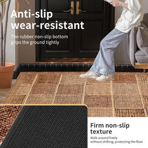 Paillasson d'entrée Wuhai, rectangulaire, patchwork, polyester, résistant aux taches, style luxe léger - Product Image 5