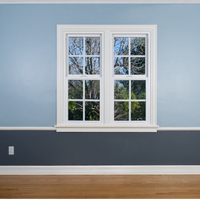 Ventana Corredera Vertical de Doble Hoja de Estilo Europeo, de UPVC y Aleación, Moderna, Ahorradora de Energía e Insonorizada para Cocina y Hogar