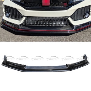 EV Style Carbon Front Bumper Lip for Honda Civic 10TH Gen FK8 Type R Si 2016+ Upper & Lower Lip <b>Splitter</b> Front Chin Spoiler - Product Image 6