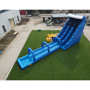 <span class=keywords><strong>Toboggan</strong></span> aquatique <span class=keywords><strong>gonflable</strong></span> géant bleu <span class=keywords><strong>avec</strong></span> glissière aquatique commerciale haute à trois voies et <span class=keywords><strong>piscine</strong></span> à jets pour événements estivaux - Product Image 2