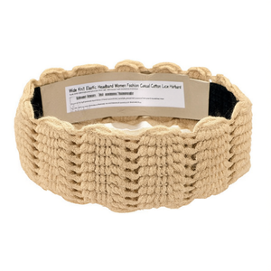 Bandeau large en tricot élastique pour femme, mode décontractée, en coton et dentelle - Product Image 2