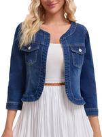 QFZ3003 Jeans de Mezclilla Lisos con Botones Vintage para Mujer, Otoño
