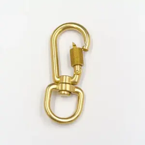 Chinese supplier cheap solid brass swivel snap clasp hook clip with screw lock