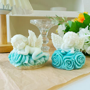 J10-367 bébé <span class=keywords><strong>ange</strong></span> aromathérapie bougie Silicone <span class=keywords><strong>moule</strong></span> bricolage Rose fleur <span class=keywords><strong>ange</strong></span> plâtre ornement broyeur - Product Image 5