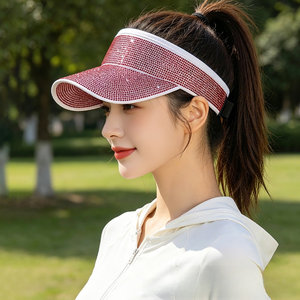 Casquette Pare-Soleil Luxe 2026 Ornée de Strass pour <span class=keywords><strong>Femme</strong></span>, Protection UV, Chapeau de Plage, Sports d'Été en Plein Air - Product Image 2