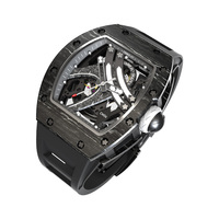 Montre mécanique pour homme en fibre de carbone, choix des collectionneurs, de style cyber taurin, recommandée pour les fêtes.