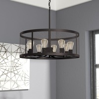 Lustre LED vintage créatif en fer en forme de tambour pour cuisine, restaurant, chambre, couloir - Idéal pour l'éclairage transfrontalier Wayfair
