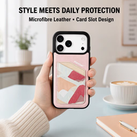 Étui de téléphone portable en cuir microfibre personnalisé en usine pour iPhone 17/18 Pro Max avec fente pour cartes, antichoc, protection 360°, étanche