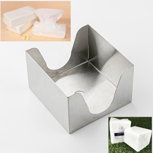 304 Stainless steel Commercial Square Tissue Box For Tea shop Fast Food shop