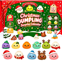 Calendrier de l'Avent 24 jours USA 2026 : Boîte Mystère de Noël en forme de Dumpling, Jouet Anti-stress à Presser, Petites Boules d'Imitation en TPR