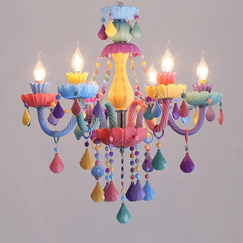 European colored crystal chandeliers for bedroom living room gabbys doll house light room indoor decorative lighting