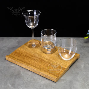 Sapele Noyer Bois 2/3 Café Tasse Plateau Boissons Assiette Vin Porte-Gobelet Un Haricot Trois Boissons Café Boisson Thé Dégustation Plateau - Product Image 1