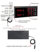 Hygromètre numérique intelligent Tuya WiFi, thermomètre, capteur d'humidité et de température avec écran LCD, moniteur et alarme pour la maison et la serre