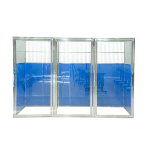 Cage vétérinaire commerciale en verre trempé 304 en acier inoxydable <span class=keywords><strong>Dog</strong></span> Kennel Runs Walk-in cage System - Product Image 3