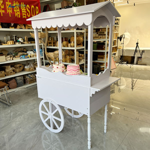Customized Wooden Candy <strong>Cart</strong> With Wheels for Wedding Children Wood Display Racks <strong>Sweet</strong> bar Cake Party Decoration - Product Image 6