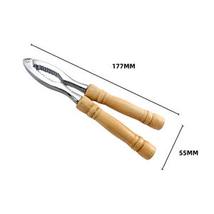 Pince à fruits <span class=keywords><strong>de</strong></span> mer en alliage <span class=keywords><strong>de</strong></span> zinc avec manche en bois, pince à crabes, pince à crevettes, modèle LM677 - Product Image 2