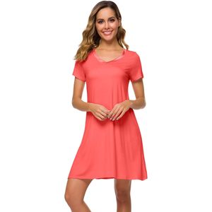 Chemise de nuit personnalisée pour femmes, manches courtes, en viscose de bambou, vêtements de nuit, taille plus, S-4X - Product Image 3