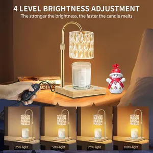調光可能なキャンドルウォーマーランプ調節可能な寝室のベッドサイドアロマランプ木製屋内照明ワックスメルティングライト