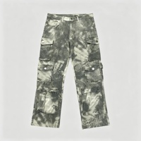 Pantalon cargo en denim délavé coupe décontractée pour homme SOONREE avec plusieurs poches à rabat pour tenues décontractées et streetwear urbain