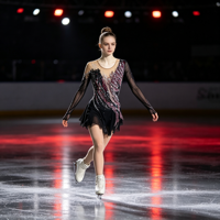 Robe de patinage artistique noire, dos en V profond, manches longues en maille, strass, costume de performance pour enfants et adultes, compétition