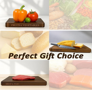 Tablas de Cortar de Madera de Alta Calidad con Forma de Libro, Tablas Decorativas de Madera con Soporte para Servir Queso, Pan y Carne en la Cocina - Product Image 6