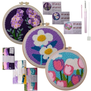 DIY Wholesale Craft Customized Cross Stitch Punch Needle Embroidery Set for Needlework Flower Needle Punch Kit for Beginners