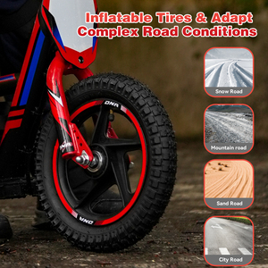 Vélo électrique tout-terrain pour enfants, moto avec accélérateur rotatif, pneu gonflable antidérapant, siège réglable à 2 vitesses pour enfants - Product Image 5