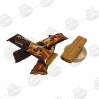 Vente en gros de céréales de blé Halal saines croustillantes pour biscuits, confiture, bâtonnet de remplissage, chocolat au lait en fibre, bonbon soufflé à double saveur